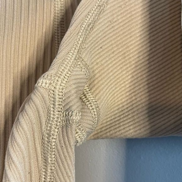 Aerie Offline Textured Ribbed 7/8 Cream Leggings | SZ S - Picture 10 of 14